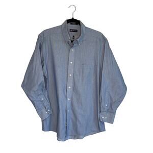 Chaps light blue button front regular fit dress shirt Size large